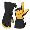 Winter Cowhide Mittens Men Women Ski Motorcycle Riding Gloves Mountain Bike Cycling Glove Windproof Waterproof Outdoor Sports 1