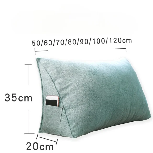 Coussin de canapé triangulaire, coussin de dossier de chevet de bureau, couleur unie, lecture lombaire, confort, doux, multifonctionnel 6