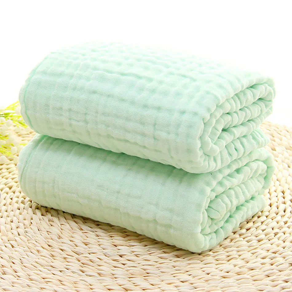 Premium Quality 6-Layer comfortable Cotton Muslin Baby Solid color Swaddle Blanket Hypoallergenic Soft and Breathable Blanket 4