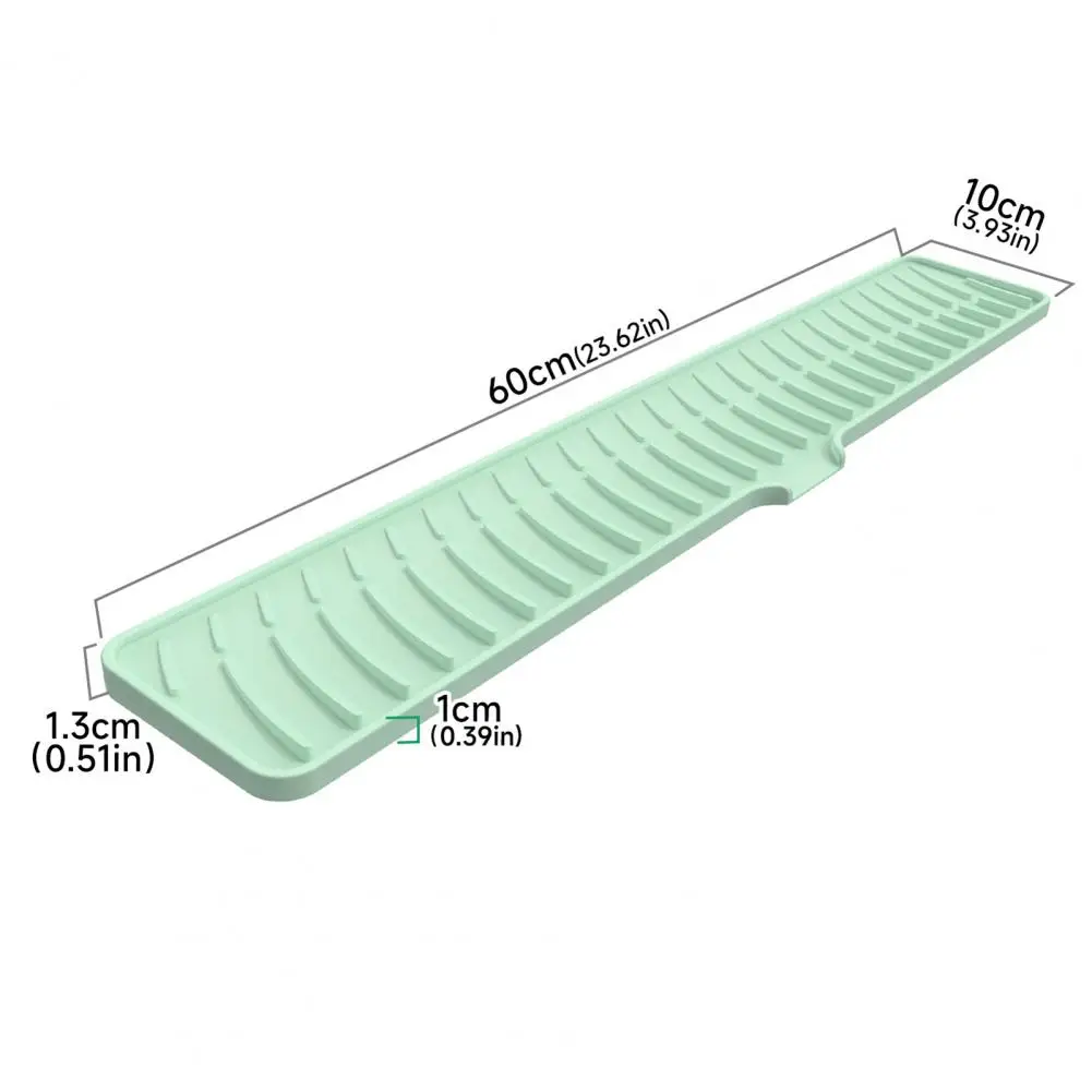 Drain Pad Anti-Slip Quick Drying Soap Spill-Proof Striped Silicone Faucet Mat Countertop Protector Kitchen Utensil Holder faucet mat kitchen tools