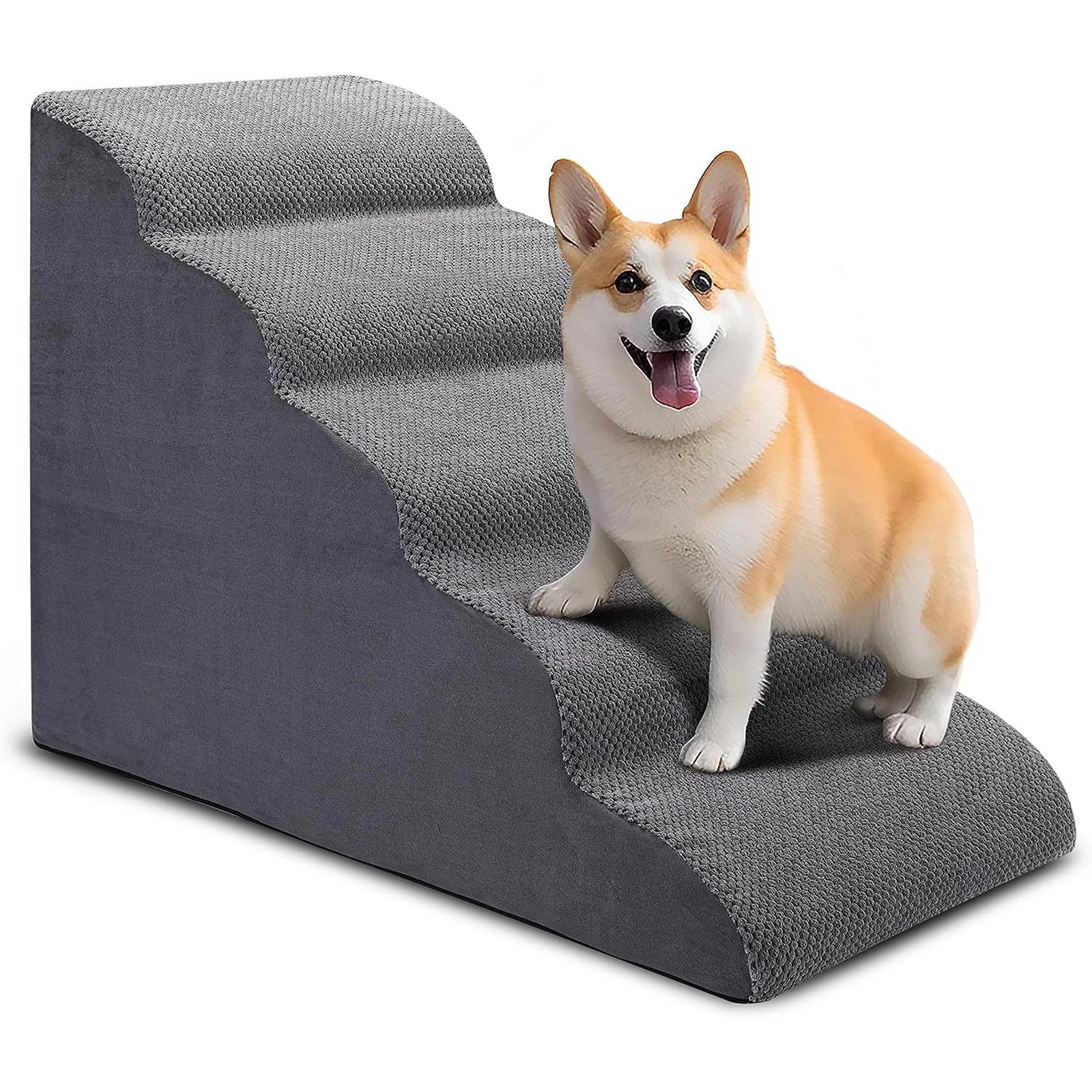 Dog Stairs for High Beds 5-Step Dog Steps for Small Dogs and Cats Pet Stairs Climbing Non-Slip Balanced Indoor Step