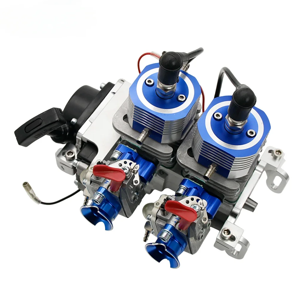 58cc Twin Cylinder Gas Engine Model DIY Mini Reverse Clockwise