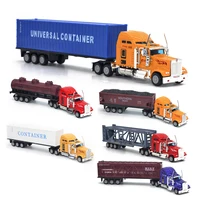 Alloy Car Carrier Truck Model Boy Christmas Toys Assembled Model Building Kits Tool 1/65 Scale Diecast Simulation Car Toys 1
