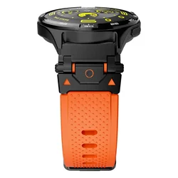 Men's Sports 22mm Silicone Band with Metal Connector - Ultimate Bracelet Strap for Galaxy 6 40mm 44mm (Black orange)