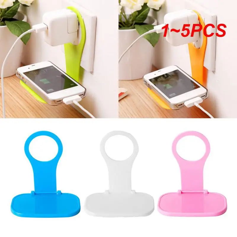 1 ~ 5Pcs Home Organizer Charge Hanger Rack Cellulare Pieghevole Hanging Stand Storage Organizer Adattatore Universale Per Caricabatterie Da Parete