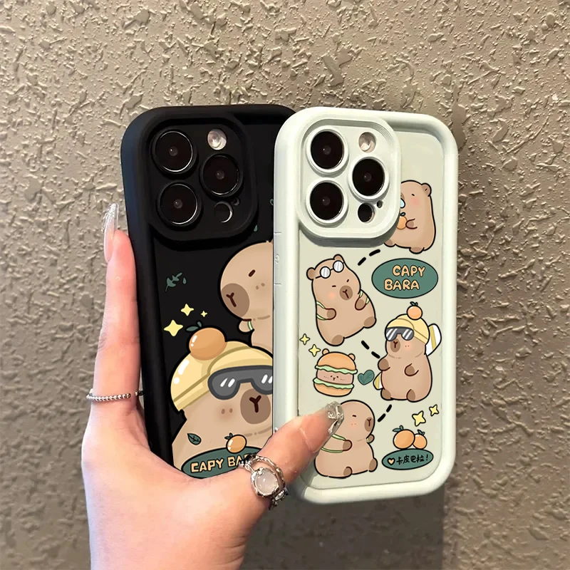 Adorable Capybara Silicone Soft Phone Case – Shockproof Back Cover