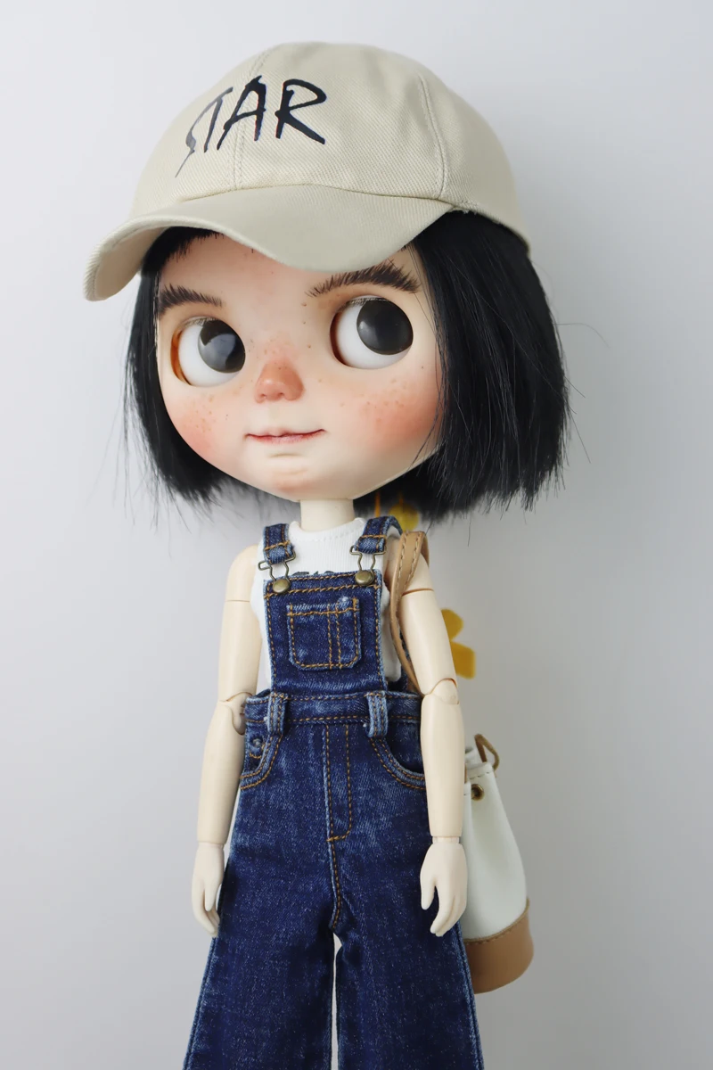 For Blythe Doll Jeans Coat for Ob24 Ob22 Azone Dolls Clothes Denim Jacket