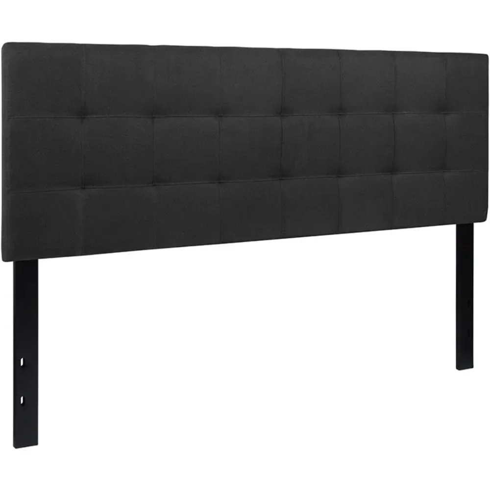 

Tufted Upholstered Queen Size Headboard in Black Fabric Double Bed Headboard Luxury Headboards for Full Size Beds Adhesive Home