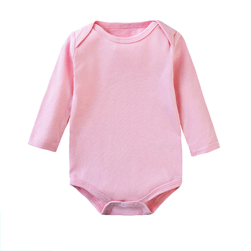 Body per Neonati Maschio e Femmina a Maniche Lunghe, Tinta Unita Bianco Rosa Nero Blu Viola Arancione, Abbigliamento per Neonati in Morbido Cotone, Pigiama Tutina - immagine 5