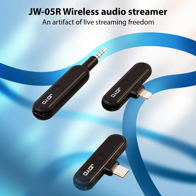 JOYO Wireless Audio Interface Transmitter Receiver Set 2 Interface Internal Recording Sound Card Plug Play Dual-way Signal