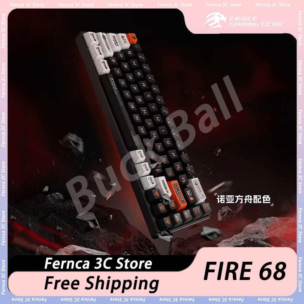 

Механическая клавиатура MADCATZ Fire68 Pro с магнитным переключателем, Проводная игровая клавиатура 8K Hz с быстрым запуском RT 0,04 мм, клавиатура, аксессуары для ПК