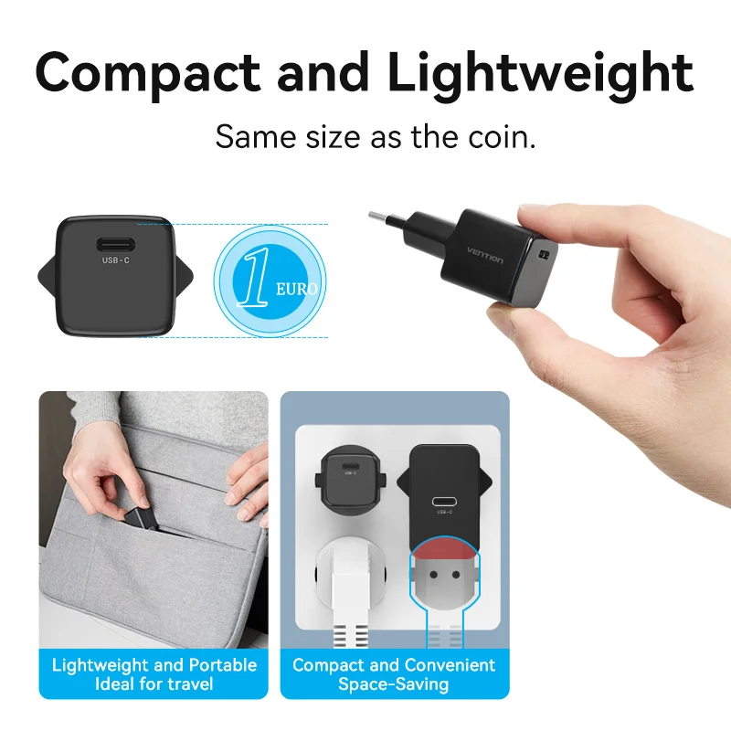 Vention USB Type C Charger 20W PD Fast Charger for iPhone 14 13 12 4.0 3.0 Quick Charge for Samsung Xiaomi Huawei Phone Charger