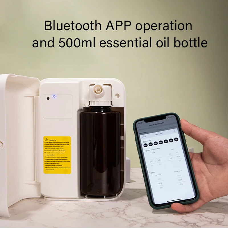 Professional perfume diffuser NAMSTE 500 ml capacity without water with control via Bluetooth app, electric essential oil diffuser...