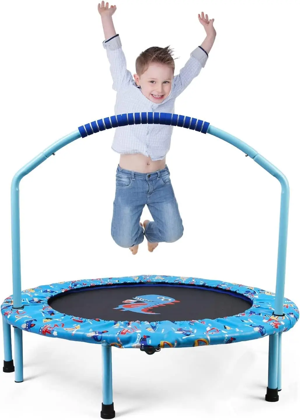 

Mini Foldable Trampoline for with Foam Handle,Trampoline for Indoor &Outdoor with Adjustable Handle Fold up Trampoline for