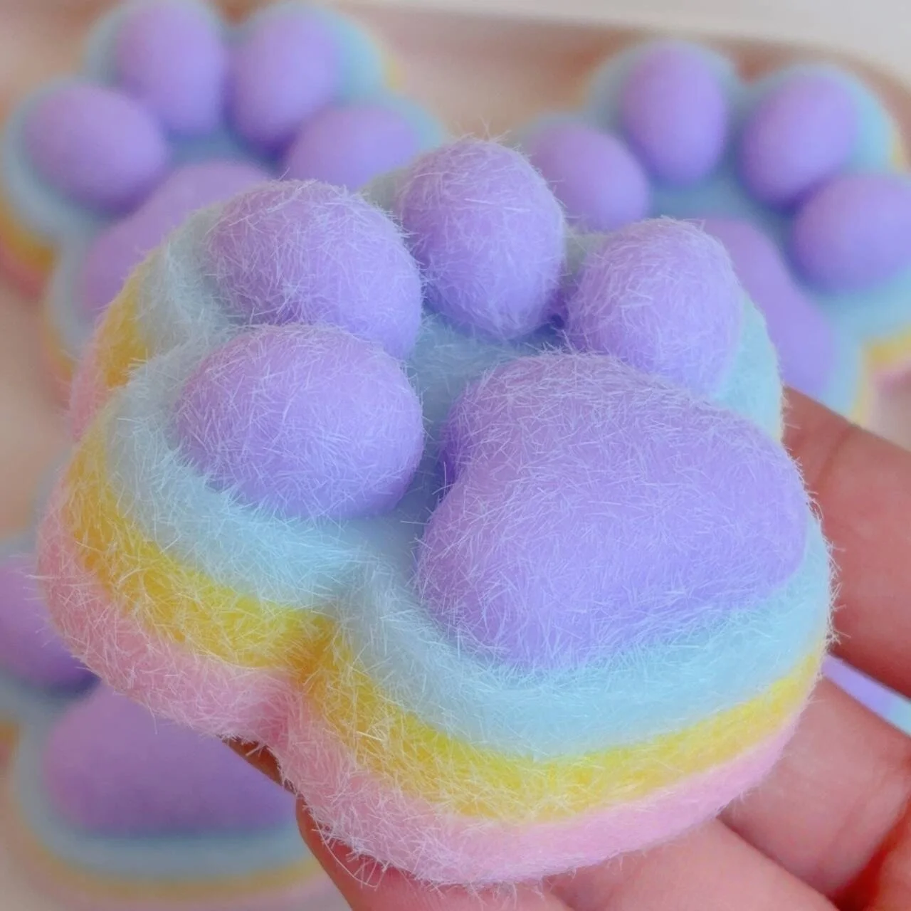 Starry Sky Cat Paw Squishy Stress Relief Sensory Toy