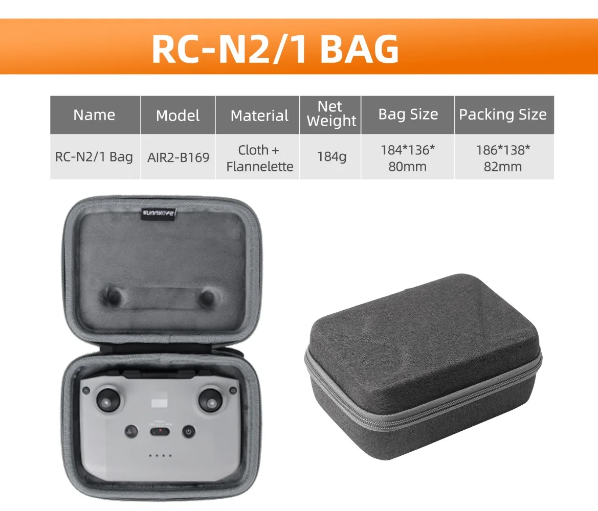 Sac De Rangement Pour Télécommande DJI RC Pro - Taille 20.8x16.8x7.5 Cm - Tissu Haut De Gamme Avec Doublure Daim - Avec Mousqueton