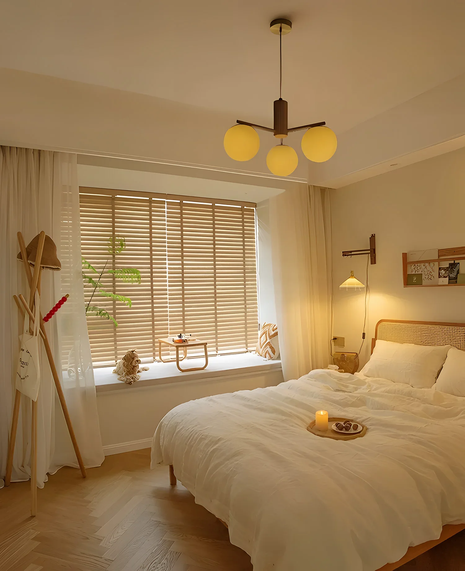 Lustre dans une chambre à coucher