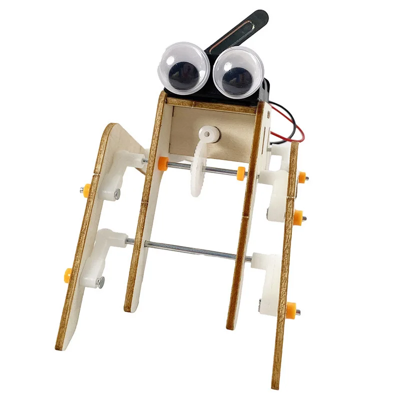 Immaginazione Robot ragno ambulante fatto a mano fai-da-te Robot bionico assemblare modello scienza tecnologia kit di esperimenti educativi in legno - immagine 4