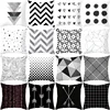 45x45cm Ins Black and White Geometric Decorative Pillowcase Polyester Throw Pillow Case Striped Geometric Pillowcase kussensloop 1