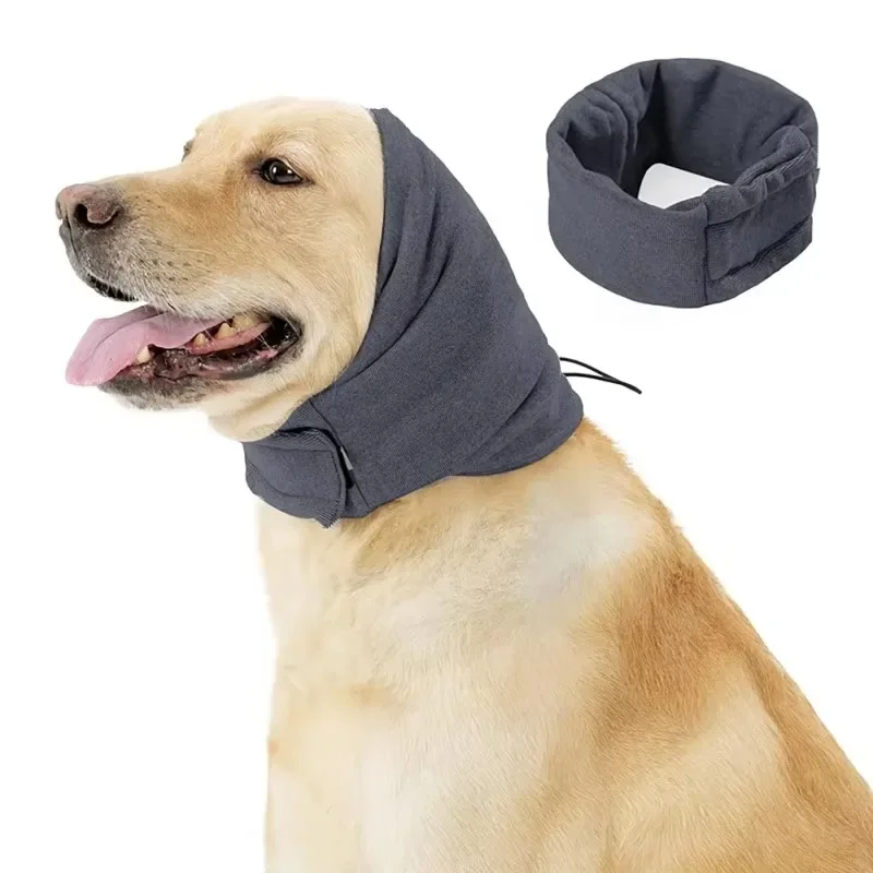 Dog Grooming Ear Muffs Noise-Proof Washable Dog Neck Ears Adjustable Multifunctional Soothing Mood Pet Warm Head Cover