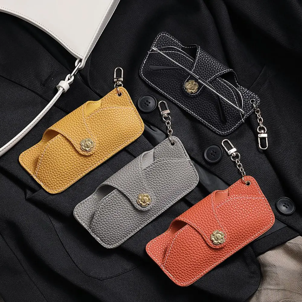 

Korean Soft PU Leather Camellia Glasses Storage Bag Flower Sunglasses Case Portable Waterproof Pouch Glasses Protective Cover