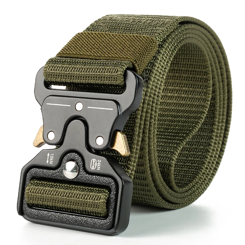 Men's Tactical Canvas Belt with Alloy Buckle