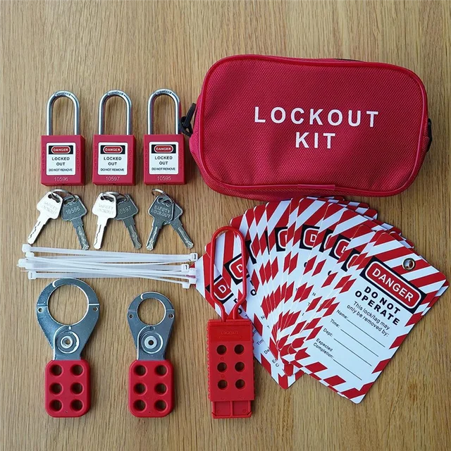 Lockout Tagout Set -Lockout Tagout Tag, Nylon Tie, Nylon Storage Bag, Redsafety Padlock, Lockout Tagout Locks ( Red Kit Set ) 5