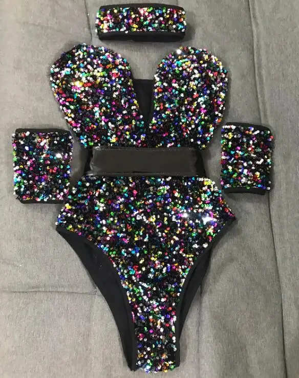 

Nightclub Women Dance Underwear Suit Sequin Shiny Sexy Singer