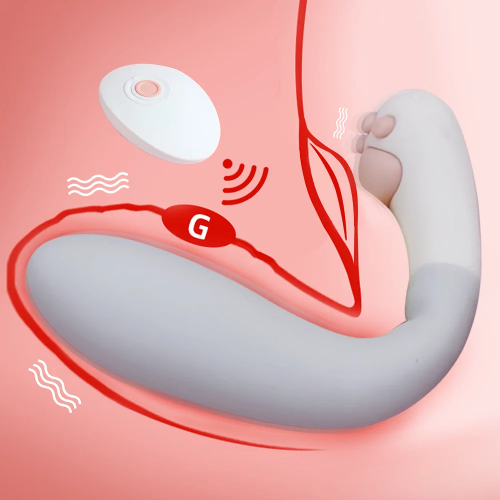 Dildo Double Vibrating Cat Claw U Type Vibrator Bendable Adult Sex Toy Clit Stimulat_voghion.com