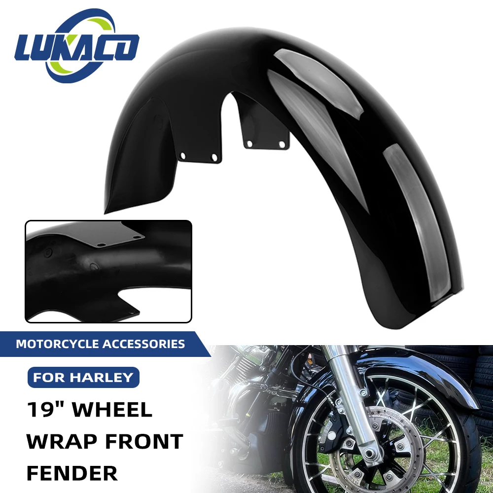 Moto 19 "Abs Wrap Parafango Anteriore Vivid Black Per Harley Touring Electra Street Glide Road King Ultra Custom Baggers