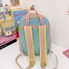 Cute Colorblock Waterproof Nylon Schoolbag Large Capacity Zipper Backpack 2024 Hot Sale Bags for Girls Mochila Bolsas Femininas 2