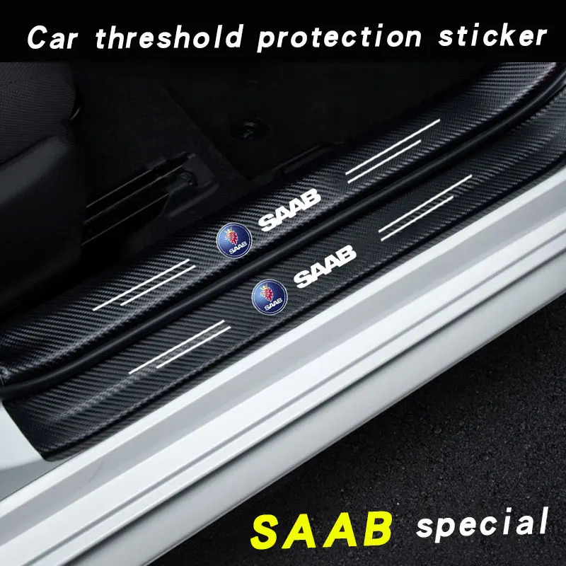 

for SAAB Car series special Car threshold strip anti stepping sticker trunk door foot pedal protection sticker carbon fibre SAAB