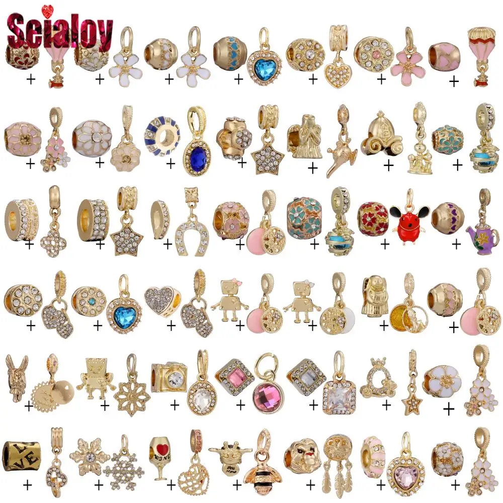 Seialoy 2 шт./лот Золотой хрустальный бисер подвеска в виде цветка сердца дерева