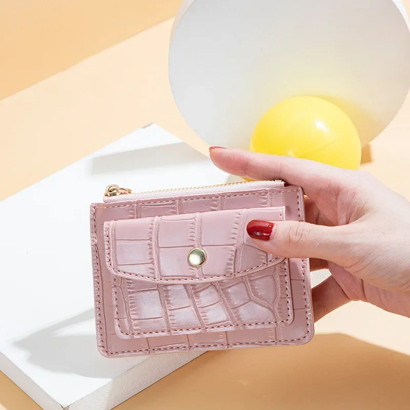 Women Wallets Zipper PU Leather Coin Purse Mini Key Chain Small Wallet Multi-card Bit Card Holder Card Holder