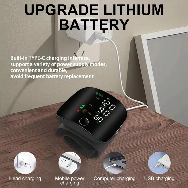 Blood Pressure Monitor Blood Pressure Meter LED Screen Wrist Blood Pressure Monitor