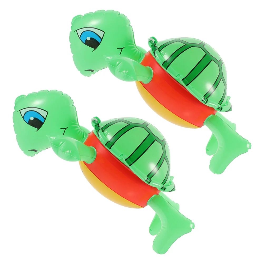 

2 Pcs Toy Animal Toys Turtle Balloon Inflatable Balloons Props Cartoon Inflates PVC Party Supplies Child
