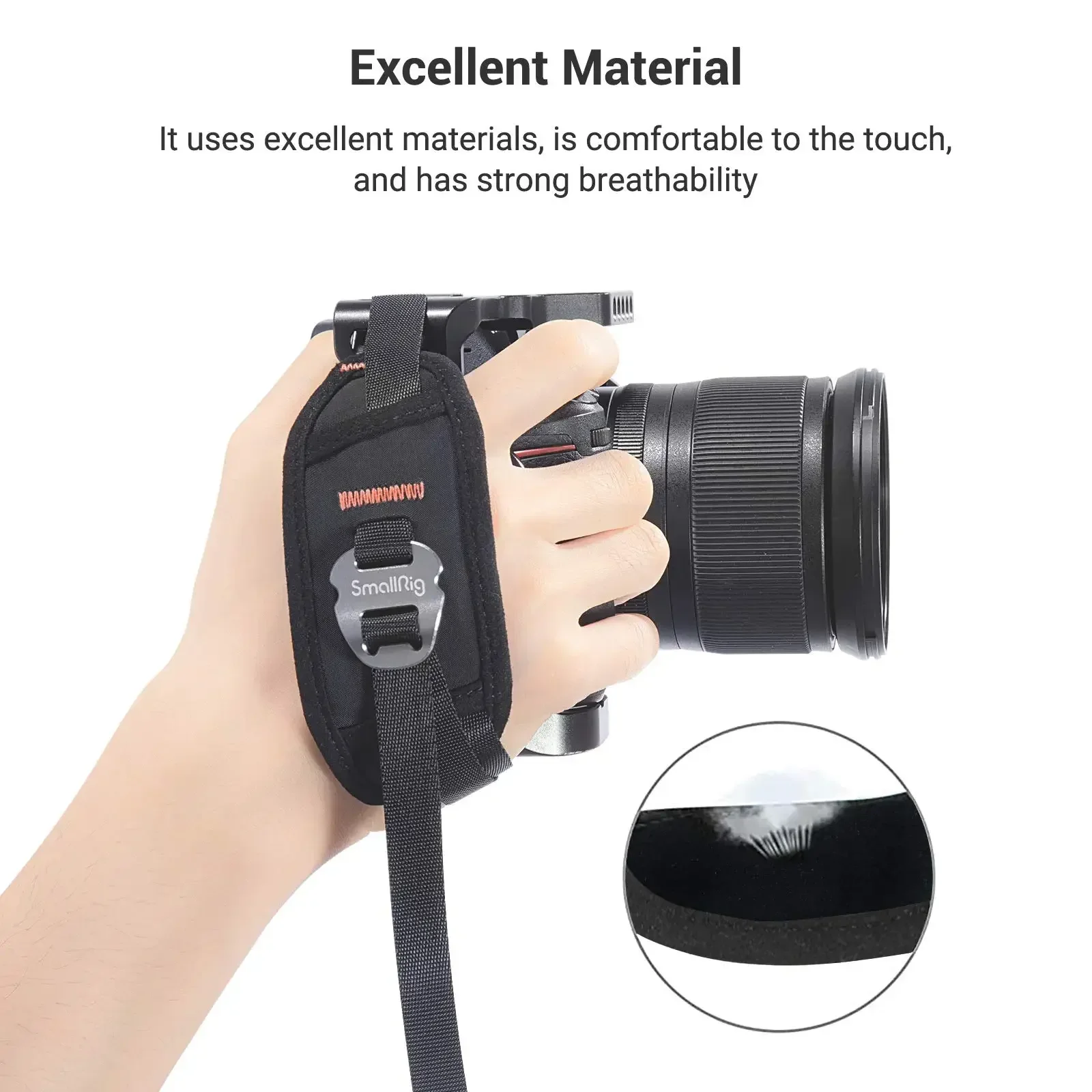 SmallRig DSLR 카메라 케이지용 범용 핸드 스트랩 스트랩 슬롯 케이스가 있는 사이드 핸드그립 조절 가능한 안전 그립 지원 리그 -2456