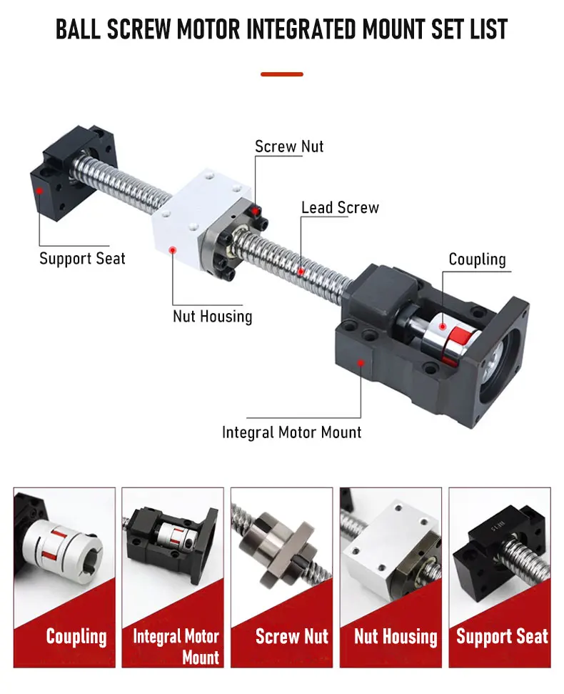 Kugelumlaufspindel SFY1616/2020/2525/3232 L=150mm-1150mm+BF12/15/20/25+C7 Gusseisenmotor Integrierte Basis+XB30*40 / XB40*65+Muttersitz – Detail 3