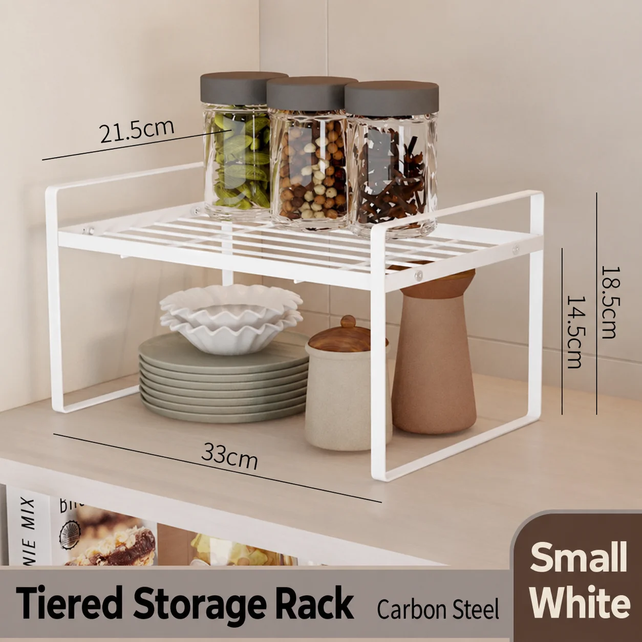 Space-Saving Metal Kitchen Shelf Organizer
