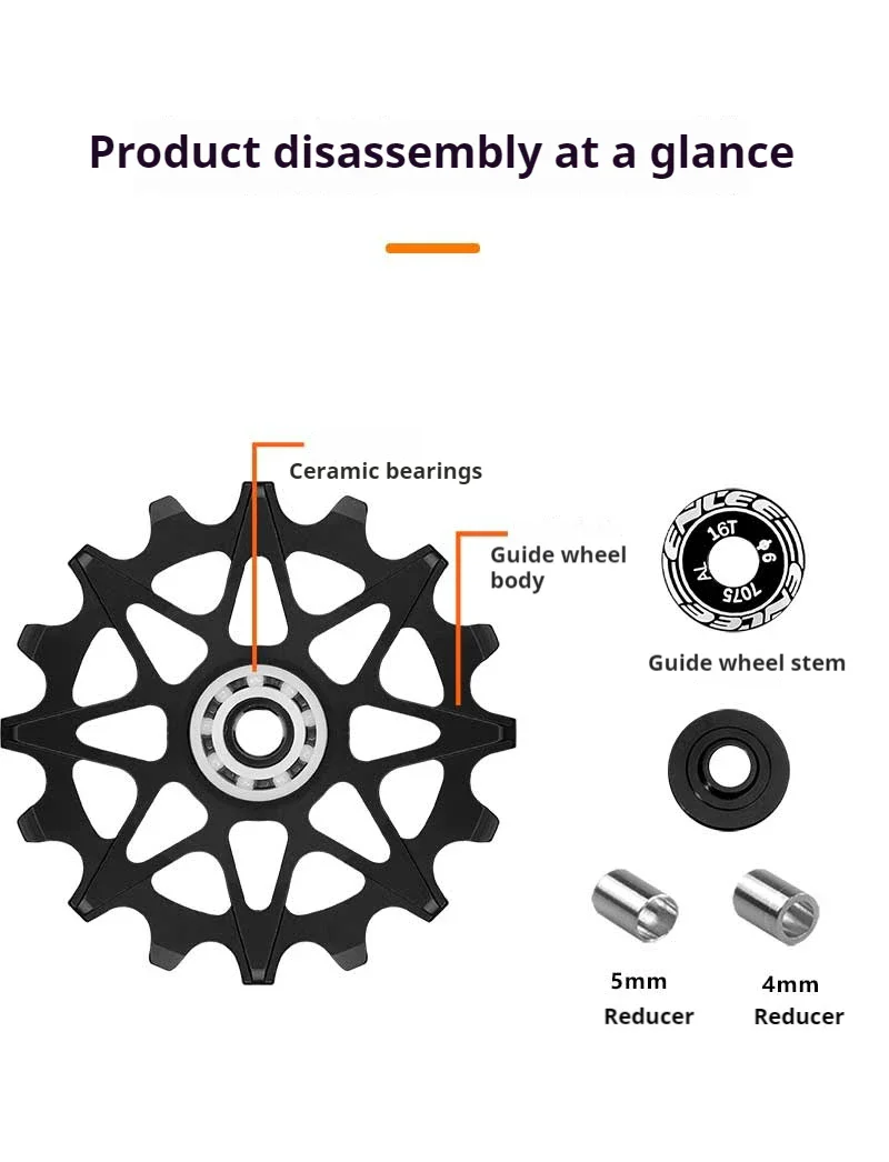 Fahrrad Hinten Jockey Pulley Keramik Lager Schaltwerk Jockey Rad Ultraleicht MTB Road Fahrrad Schaltwerk Guide Rad Zubehör – Detail 10