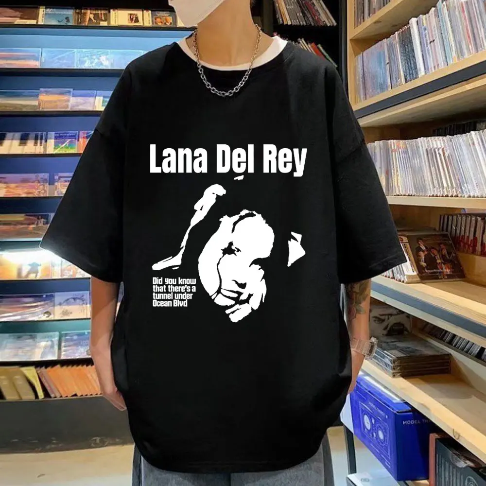 

Lana Del Rey Print T Shirt Did You Know That There's A Tunnel Under Ocean Blvd Music Album Tees Summer Hip Hop Vintage T-shirts