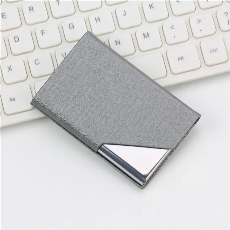 Elegant Magnetic PU Leather Business Card Holder – Sleek Stainless Steel Design