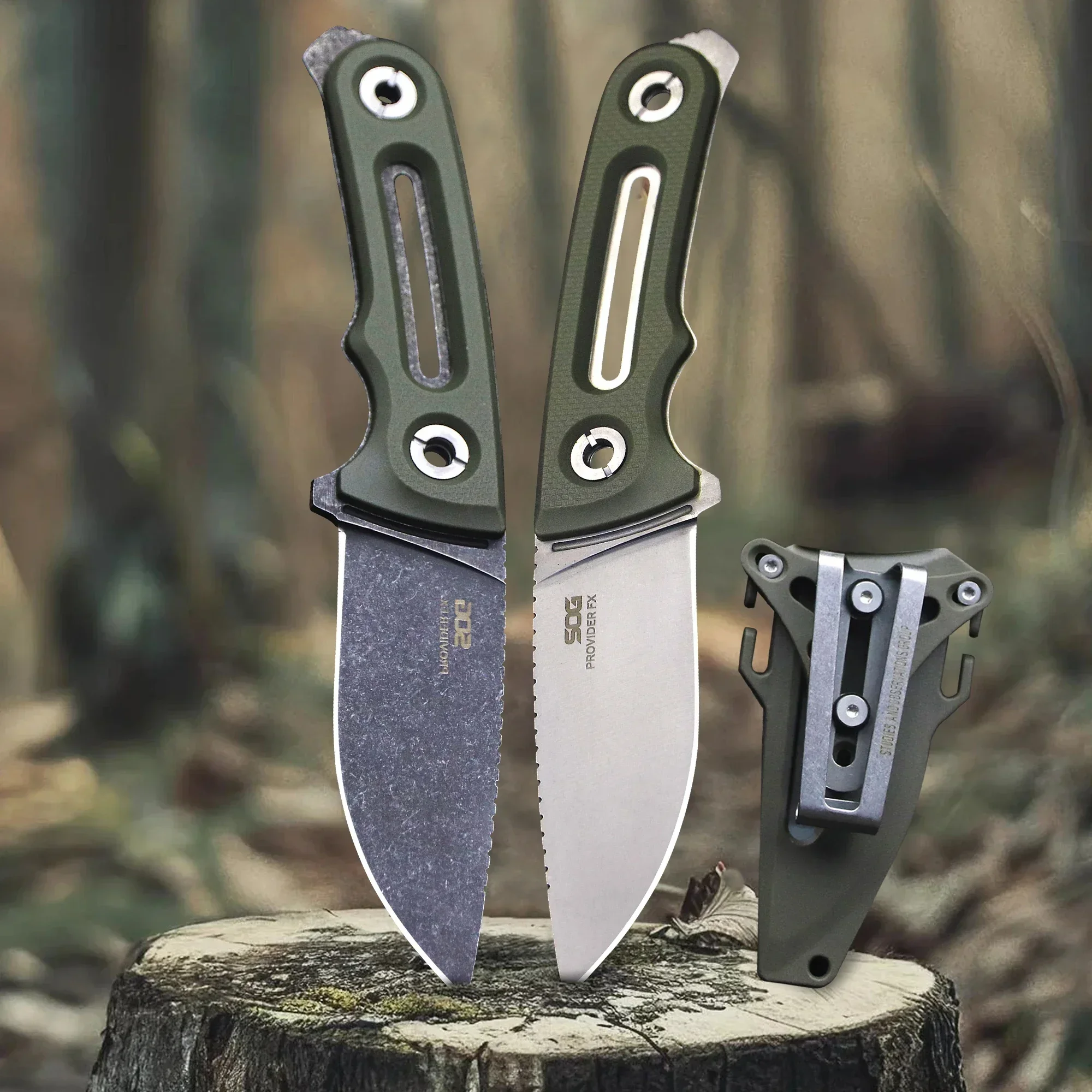 NEW DC53 High hardness outdoor hunting Straight Knife + Sheath, Jungle EDC survival Knife, camping tool knife 2