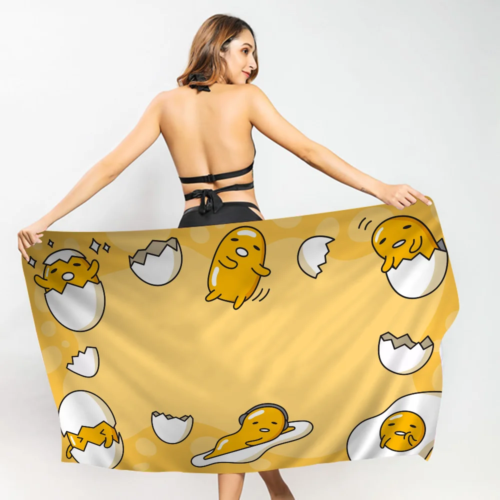 thumbnail image 1 of Toallas de playa grandes de microfibra G-Gudetama L-Lazy E-Egg, de secado rápido, para arena, piscina, viajes, natación, yoga, 1 of 5