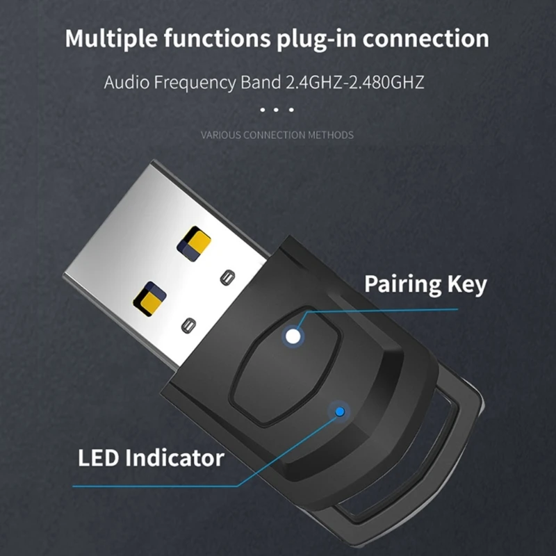 PS4 콘솔 용 호환 헤드셋 동글 USB 무선 어댑터 수신기 헤드셋 용 안정적인 성능