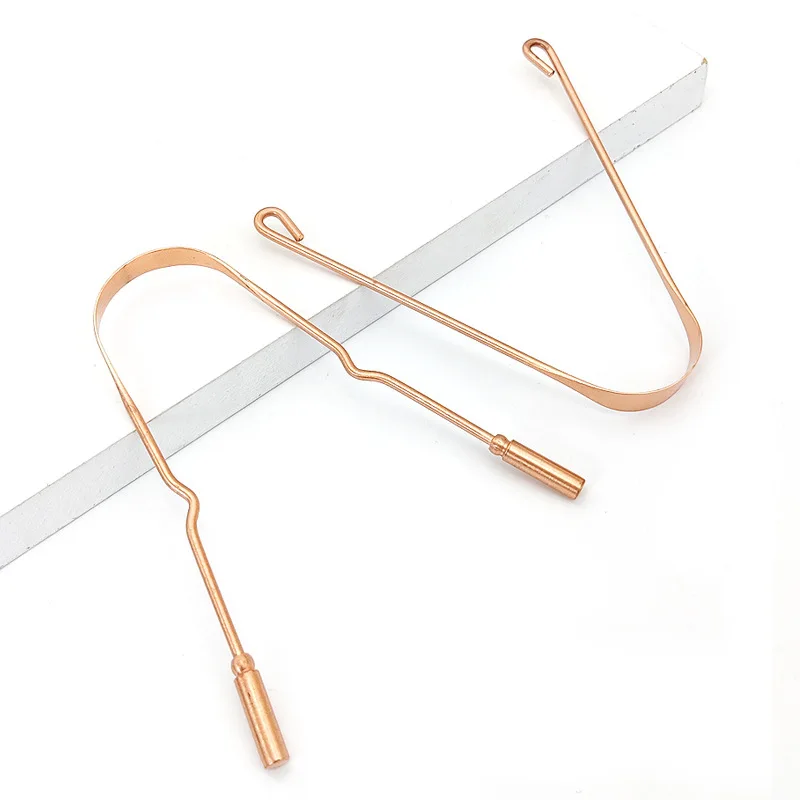

Tongue Scraper Cleaner Fresh Breath Cleaning Coated Tongue Toothbrush Oral Hygiene Care Tools High Quality 100% Copper Material
