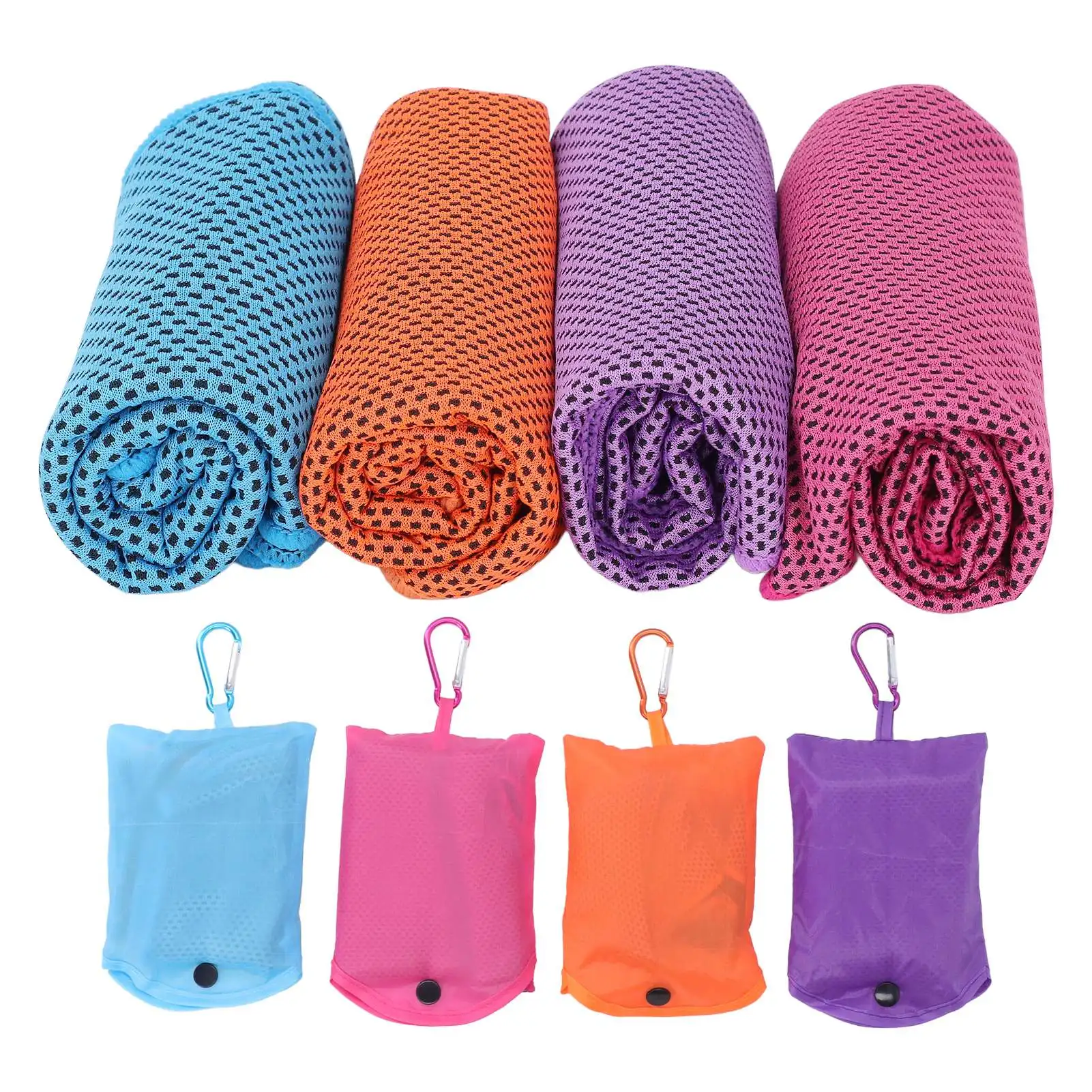 4pcs Cool Sports Towel Summer Cooling Sports Towel Microfiber Ice Breathable Chilly For Yoga Gym Camping Running