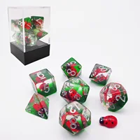 Bescon Red Ladybug RPG Dice Set of 7,  Novelty Ladybugs Polyhedral Game Dice set 1
