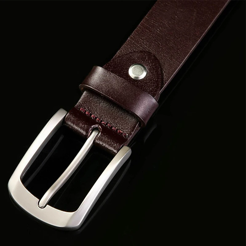 brown belt Top Layer Pure Cowhide Men's Pin Buckle Casual Belt Fashion All Match Temperament Middle Aged Adult Travel Office Pants Belt cheap designer belts