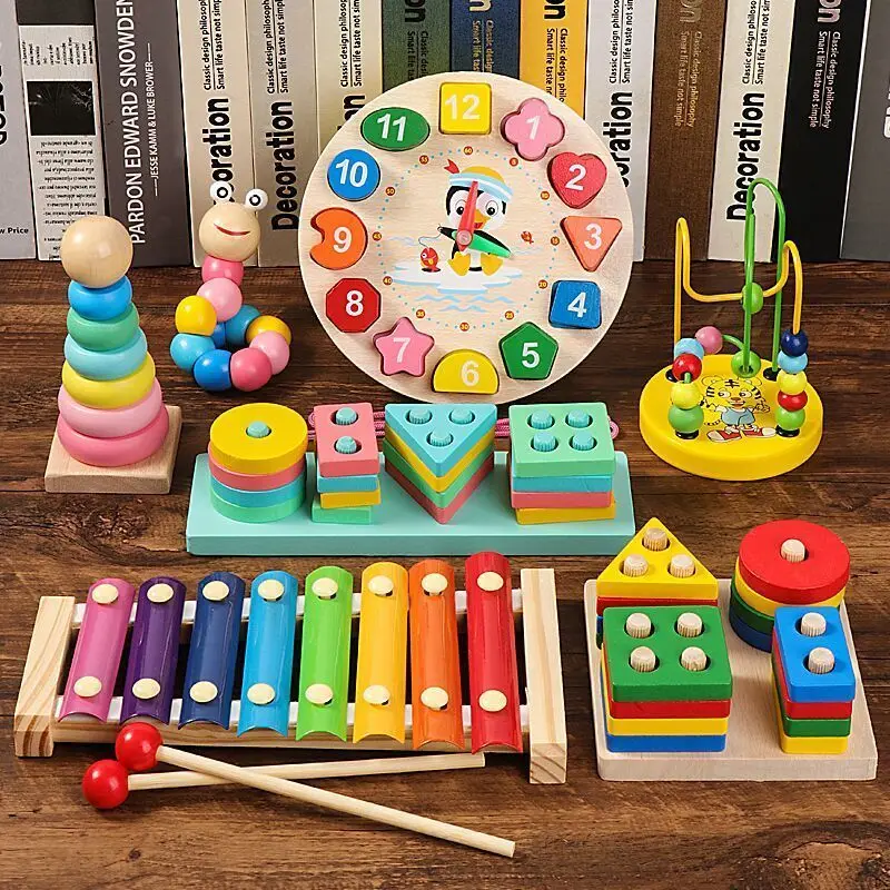 Montessori-Games-Baby-Wooden-Toys-3D-Wooden-Puzzles-For-Babies-Kids ...